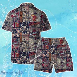 Cleveland Cavaliers NBA Logo Vintage Floral Pattern Hawaiian Shirt & Short Product Photo 2