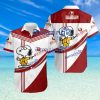 Cold Stone Logo Snoopy Pattern Tropical Button Down Hawaiian Shirt