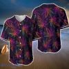 Colorful Weed Trippy Baseball Jersey Shirt
