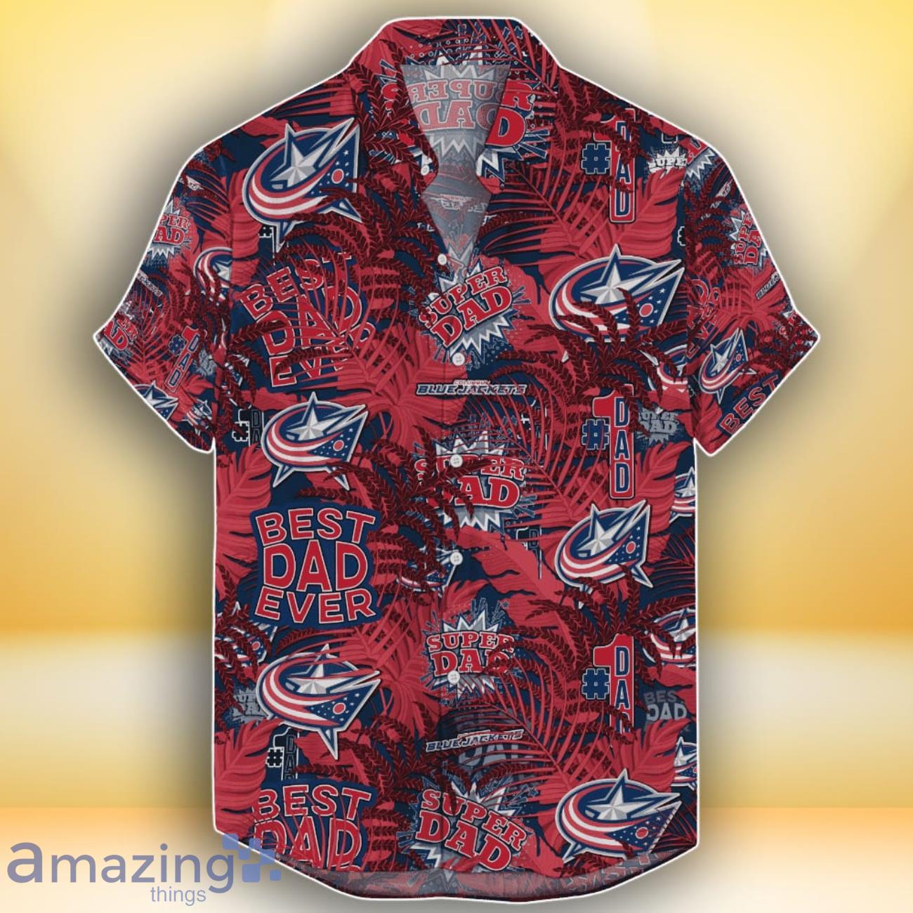 Columbus Blue Jackets NFL Hawaiian Shirt Special Gift For Father's Days image Columbus Blue Jackets NFL Hawaiian Shirt Special Gift For Father's Days