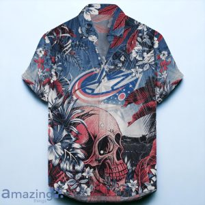 Columbus Blue Jackets NHL Hawaiian Shirt Tropical Skull Design For Men Women Product Photo 1