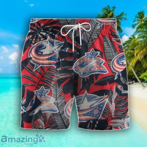 Columbus Blue Jackets Set Hawaiian Shirt And Shorts Combo Retro Style For Fans Product Photo 3