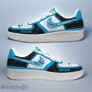 Cronulla-Sutherland Sharks NRL Air Force Shoes Sneaker Gift For Fans Custom Name Product Photo 1