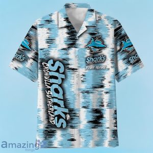 Cronulla-Sutherland Sharks NRL Hawaiian Shirt Special Design Custom Name Product Photo 2