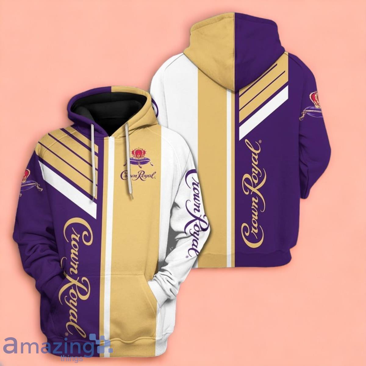 Crown Royal Whiskey Purple White Beige 3D Hoodie Impressive Gift For Men And Women image Crown Royal Whiskey Purple White Beige 3D Hoodie Impressive Gift For Men And Women Product Photo 1