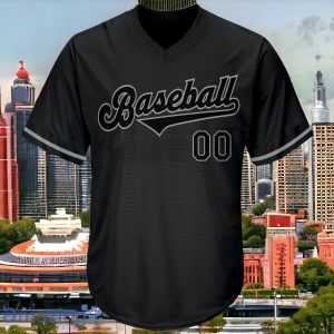 Custom Black Black-Gray Authentic Throwback Rib-Knit Custom Name & Number Baseball Jersey Shirt Style Gift Product Photo 2