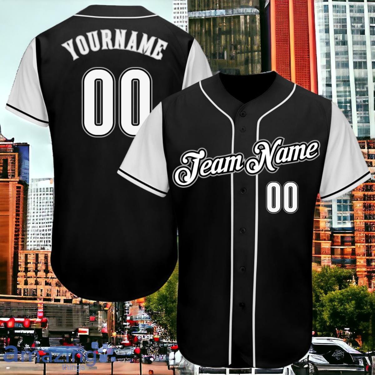 Custom Black White Gray Authentic Custom Name & Number Baseball Jersey Shirt Style Gift image Custom Black White-Gray Authentic Custom Name & Number Baseball Jersey Shirt Style Gift Product Photo 1