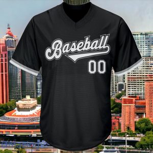 Custom Black White-Gray Authentic Throwback Rib-Knit Custom Name & Number Baseball Jersey Shirt Style Gift Product Photo 2
