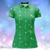 Custom Name Golf Flag And Balls Green Golf Course Pattern Polo Shirt For Women