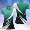 Custom Name Green And White Polo Shirt, Tournament Golf Tops For Ladies