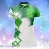 Custom Name Green Clover St Patrick Day Polo Shirts, Golfing Gifts