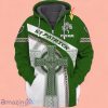 Custom Name Green Crucifix In Center Green And White St.Patrick’s Day 3D Hoodie Impressive Gift