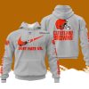 Custom Name NFL Cleveland Browns Just Hate Us Grey Hoodie 3D Printed Classic Style