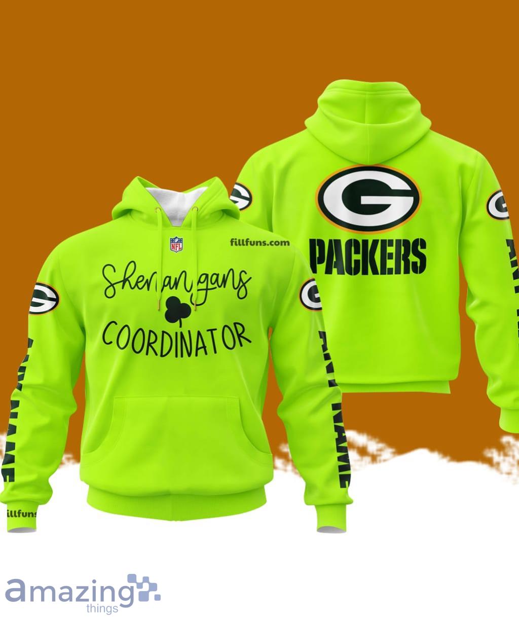 Custom Name NFL Green Bay Packers Shenanigans Coordinator Hoodie 3D Printed Classic Style image Custom Name NFL Green Bay Packers Shenanigans Coordinator Hoodie 3D Printed Classic Style Product Photo 1