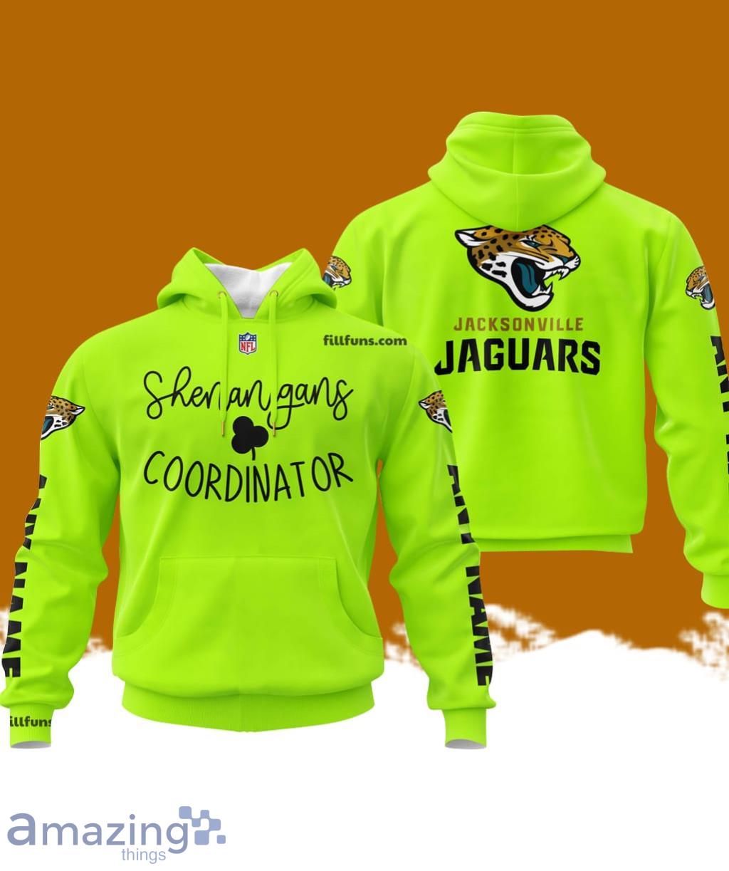 Custom Name NFL Jacksonville Jaguars Shenanigans Coordinator Hoodie 3D Printed Classic Style image Custom Name NFL Jacksonville Jaguars Shenanigans Coordinator Hoodie 3D Printed Classic Style Product Photo 1
