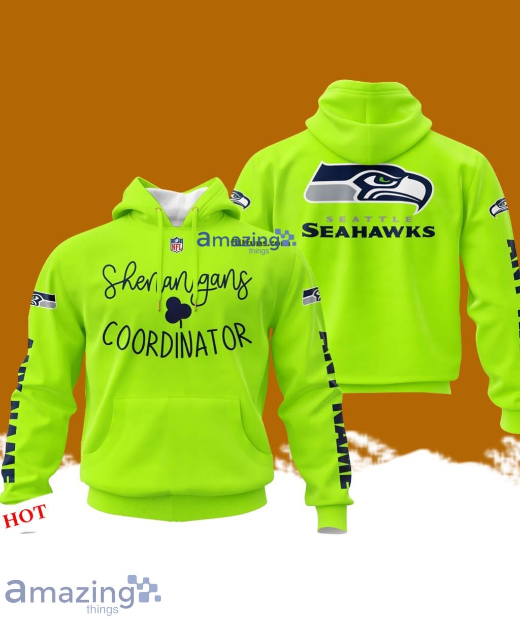 Custom Name NFL Seattle Seahawks Shenanigans Coordinator Hoodie 3D Printed Classic Style image Custom Name NFL Seattle Seahawks Shenanigans Coordinator Hoodie 3D Printed Classic Style Product Photo 1