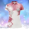 Custom Name Pink Easter Eggs Bunny Polo Shirts, Easter Golfing Gifts For Women