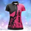 Custom Name Skull Golf Black Shirt Jerseys, Women Golf Tops Pink