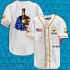 Custom Name Vintage White USA Flag Falstaff Brewery Baseball Jersey Shirt Best Gift