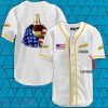 Custom Name Vintage White USA Flag Negra Modelo Baseball Jersey Shirt Best Gift