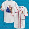 Custom Name Vintage White USA Flag Stroh’s Beer Baseball Jersey Shirt Best Gift
