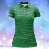 Custom Name Womens Green Golf Course Pattern Tournament Golf Polo Shirts
