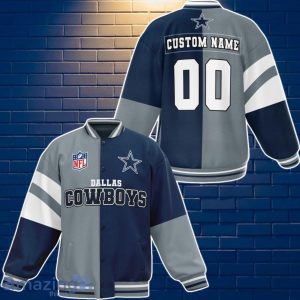 Dallas Cowboys Baseball Jacket Custom Number & Name Youth Style For Fans Product Photo 1