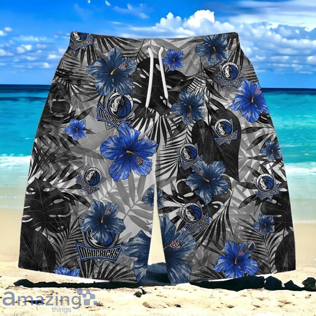 Dallas Mavericks National Basketball Association Hawaiian Shirt And Short Floral Pattern image Dallas Mavericks National Basketball Association Hawaiian Shirt And Short Floral Pattern Product Photo 3