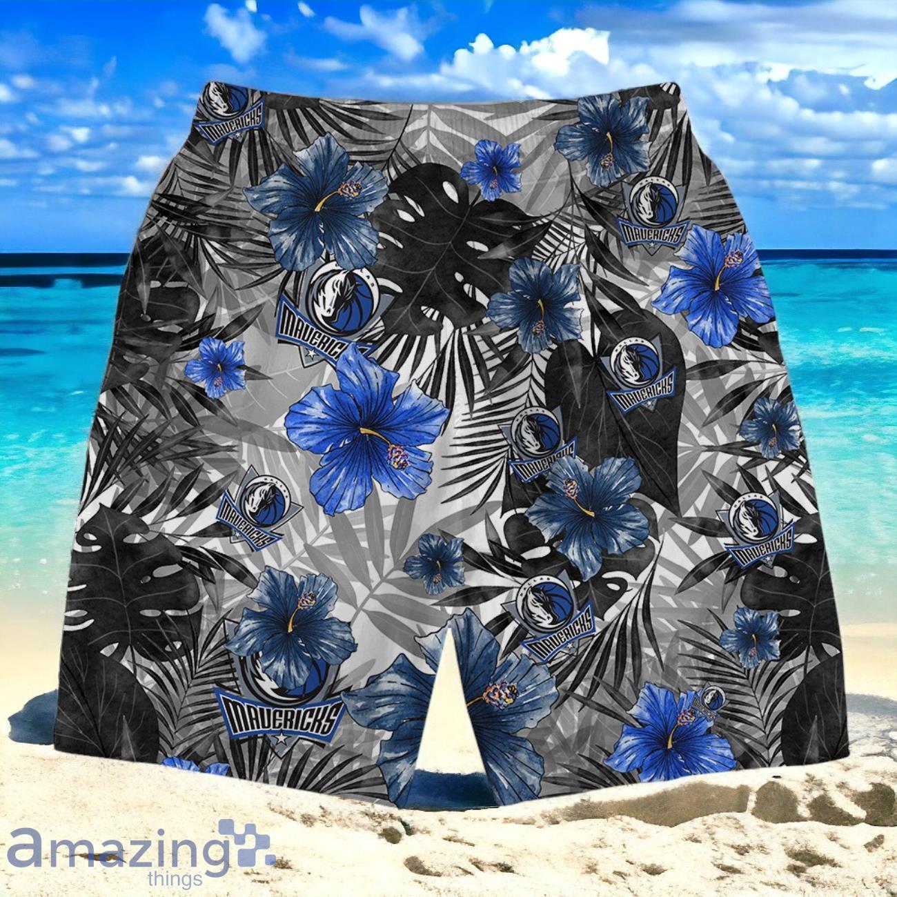 Dallas Mavericks National Basketball Association Hawaiian Shirt And Short Floral Pattern image Dallas Mavericks National Basketball Association Hawaiian Shirt And Short Floral Pattern Product Photo 4