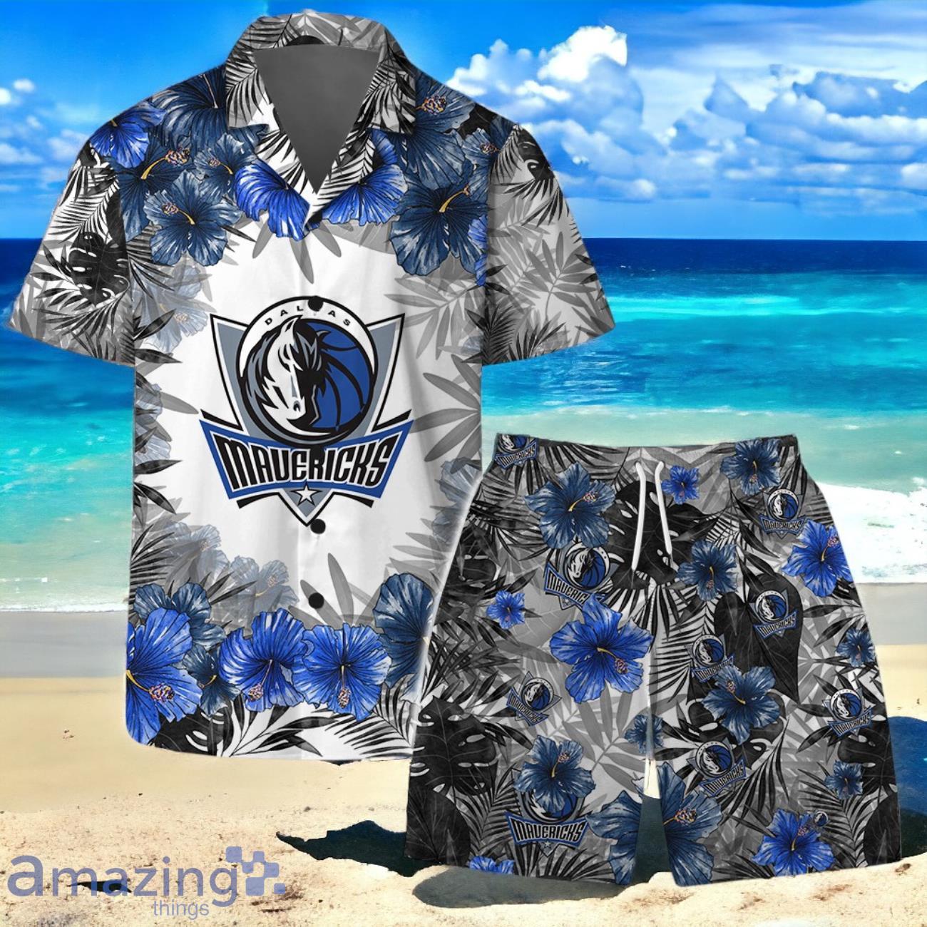 Dallas Mavericks National Basketball Association Hawaiian Shirt And Short Floral Pattern image Dallas Mavericks National Basketball Association Hawaiian Shirt And Short Floral Pattern Product Photo 1