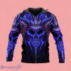 Dark Blue Warrior Skull Zip Up 3D Hoodie Gift For Men And Women
