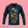 Dark Green See Hear Speak No Evil Sugar Skull Zip Up 3D Hoodie Gift For Men And Women