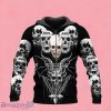 Dark Satanic Baphomet Skull Zip Up 3D Hoodie Gift For Men And Women