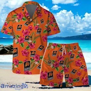 Phoenix Suns Team Logo Hawaiian Shirt And Short Floral Pattern Product Photo 1