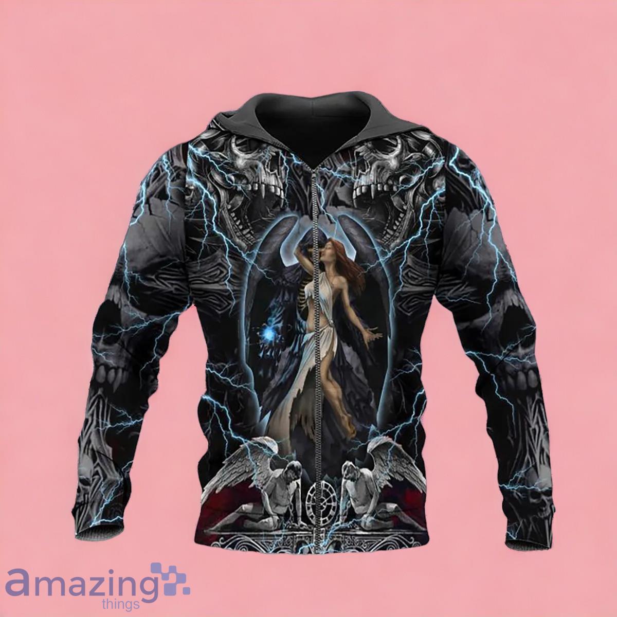 Death And The Maiden Fantasy Couple Love Skull Zip Up 3D Hoodie Gift For Men And Women image Death And The Maiden Fantasy Couple Love Skull Zip Up 3D Hoodie Gift For Men And Women Product Photo 1