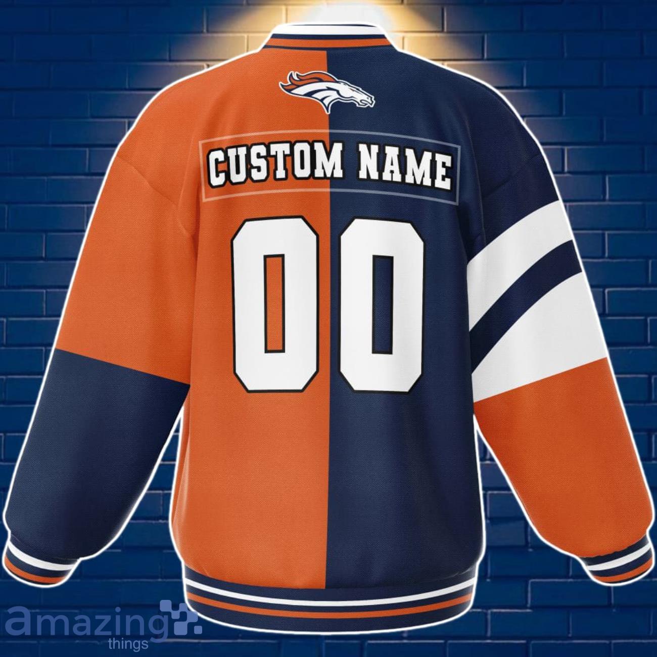 Denver Broncos Baseball Jacket Custom Number & Name Youth Style For Fans image Denver Broncos Baseball Jacket Custom Number & Name Youth Style For Fans Product Photo 2