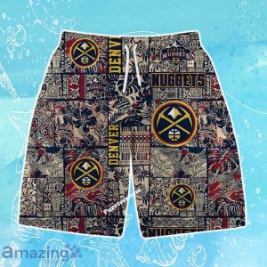 Denver Nuggets NBA Logo Vintage Floral Pattern Hawaiian Shirt & Short Product Photo 3