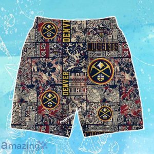 Denver Nuggets NBA Logo Vintage Floral Pattern Hawaiian Shirt & Short Product Photo 4