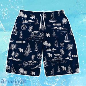 Denver Nuggets Team Logo Beach Vibes Pattern Hawaiian Shirt & Short Product Photo 3
