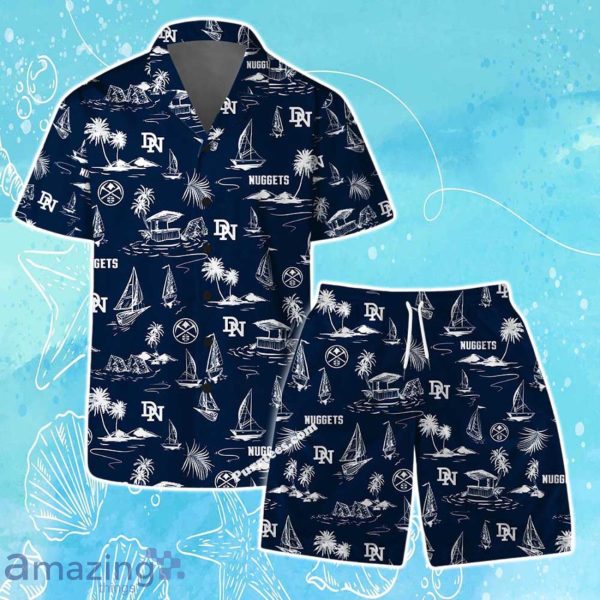 Denver Nuggets Team Logo Beach Vibes Pattern Hawaiian Shirt & Short Product Photo 1