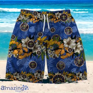 Denver Nuggets Team Logo Pattern Never Stop Hawaiian Shirt And Short Product Photo 3