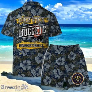 Denver Nuggets Team Logo Pattern Retro Hawaiian Shirt And Short Product Photo 2