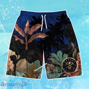 Denver Nuggets Team Logo Pattern Tropical Hawaiian Shirt & Short Product Photo 3