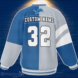 Detroit Lions Baseball Jacket Custom Number & Name Youth Style For Fans image Detroit Lions Baseball Jacket Custom Number & Name Youth Style For Fans Product Photo 2