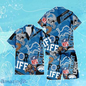 Detroit Lions NFL Combo Hawaiian Shirt & Short Trending Gift For Fans Product Photo 1