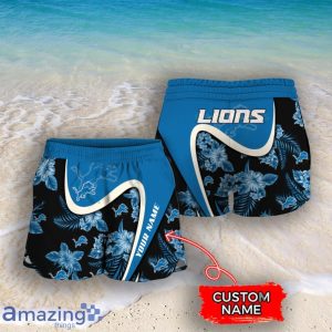 Detroit Lions NFL Floral Hawaiian Shirt And Shorts Custom Name Casual Comfort Combo For Fans Product Photo 4