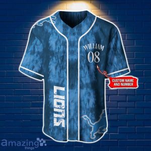 Detroit Lions NFL Jersey Baseball Shirt Exclusive Custom Number & Name Gift For Fans Product Photo 2