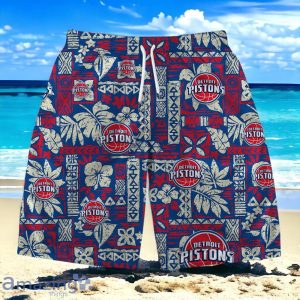 Detroit Pistons Team Logo Pattern Classic Hawaiian Shirt And Short Product Photo 3
