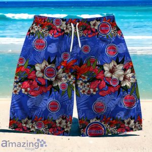 Detroit Pistons Team Logo Pattern Never Stop Hawaiian Shirt And Short image Detroit Pistons Team Logo Pattern Never Stop Hawaiian Shirt And Short Product Photo 3