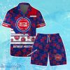 Detroit Pistons Team Logo Pattern Vintage Aloha Hawaiian Shirt & Short